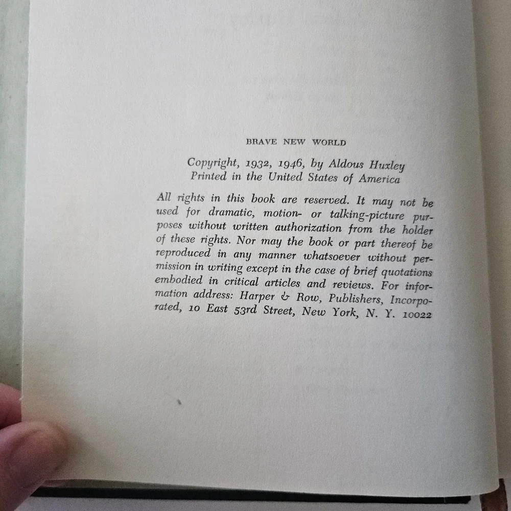 1946 Brave New World by Aldous Huxley International Collectors Edition HC Book